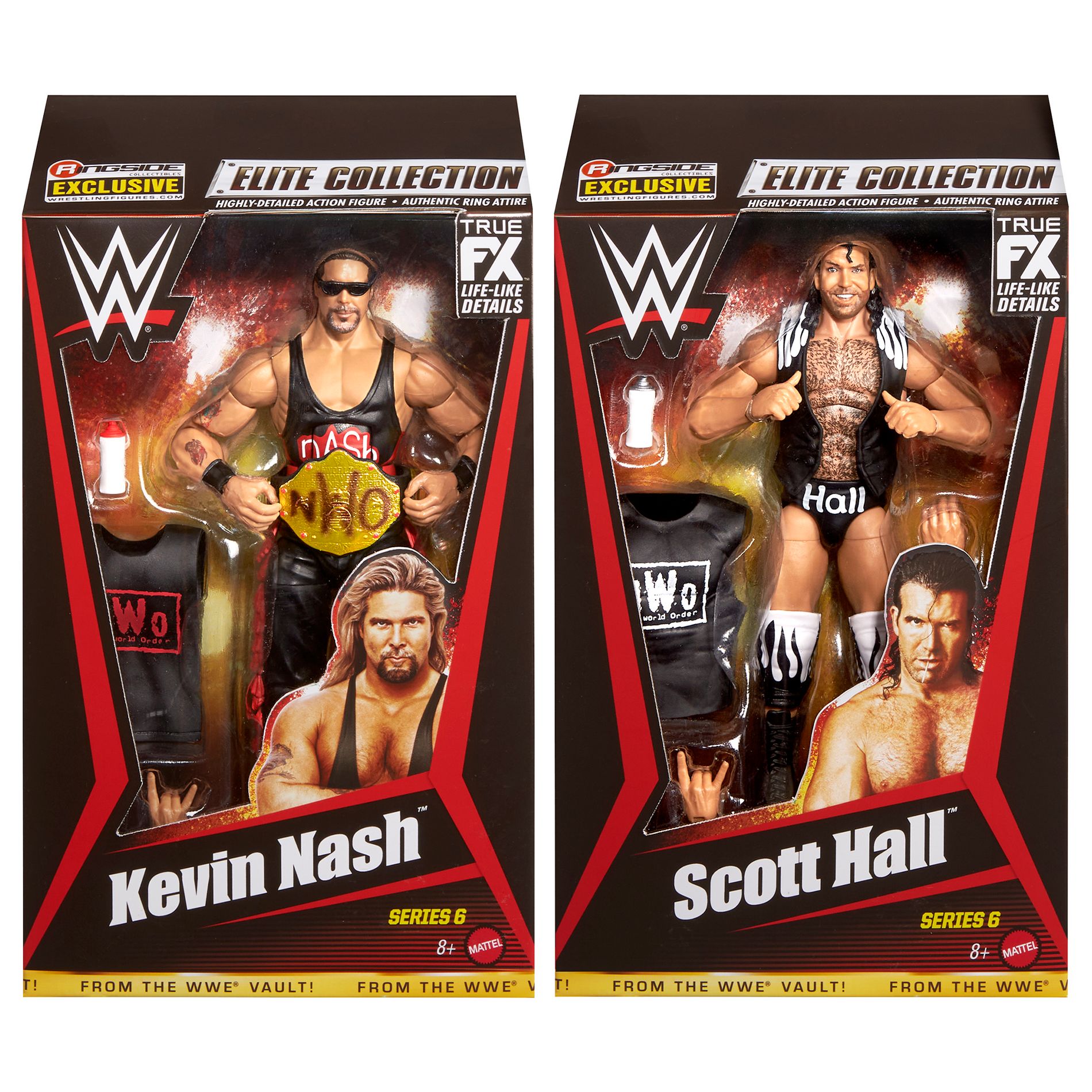 WWE From the Vault Ringside Exclusive Series 6 Set of 2 Package Deal NWO Kevin Nash & Scott Hall Action Figures