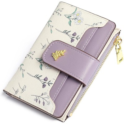 BEAFUP Small Wallets for Women,RFID Blocking - Slim Bifold Wallet with Zipper Pocket & ID Window - for Travel, Parties, Everyday Use