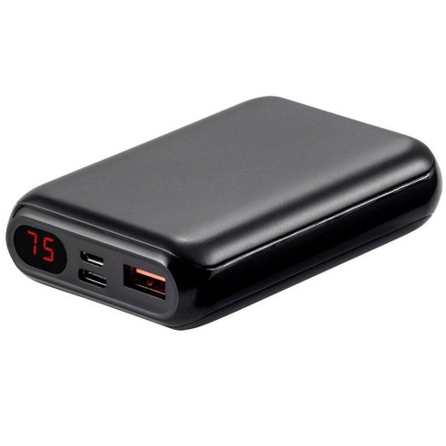 Monoprice Ez Read Usb Power Bank Black 10 000mah 2 Port Up To 18w Pd 3a Output For Iphone Android And Galaxy Devices Obsidian Speed Plus Target