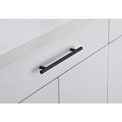 Matte Black Nickel Modern Bar Pull Set with Mounting Hardware
