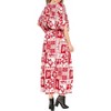 LA LEELA Women's House Daily Routine Evening Wear Holiday Casual Loungewear Loose Slit Dress Caftan Long Boho Night Shirts for Women 2X-3X Red, Turtle - 3 of 4