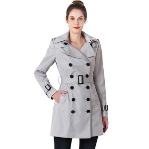 BGSD Women's Leah Hooded Mid Length Trench Coat - 1 of 4