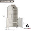 Coucheta 63'' Tall Arched Bookcase with Doors 5-Tier Storage Cabinet with Open Shelves, Modern Display Bookshelf for Home Office Living Room - 3 of 4