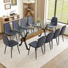 11-Piece Dining Set with Glass Table and 10 Armless Chairs - 3 of 4