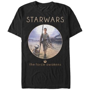 Men's Star Wars The Force Awakens Rey and BB-8 Adventure T-Shirt - 1 of 4