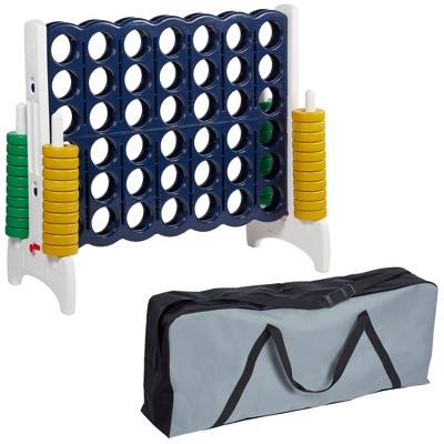 ECR4Kids Jumbo 4-to-Score Giant Game with Carry Bag, Lawn Game, Connect-All-4 - Blue and Gold