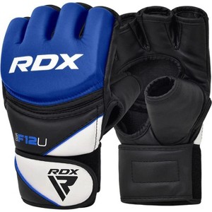 RDX Sports F12 MMA Grappling Gloves Premium Quality Gloves for Professional and Amateur MMA Fighters, Training, Sparring, Heavy Bag Work - Blue - S - 1 of 3