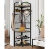 Hooseng 4-Tier Corner Coat Rack with Storage for Entryway, Farmhouse Corner Hall Tree with Bench and 6 Metal Hooks for Bedroom - 3 of 4