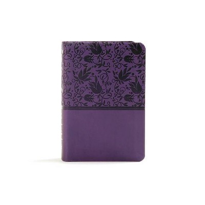 KJV Large Print Compact Reference Bible, Purple Leathertouch - by  Holman Bible Staff (Leather Bound)