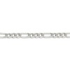 Black Bow Jewelry 7mm Sterling Silver Solid Flat Pave Figaro Chain Bracelet - image 2 of 4