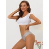 Allegra K Women's Unlined No-Show Stretch Laser Cut Solid Invisible Briefs 3 Packs - 4 of 4