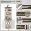 Corner Cabinet with Barn Doors and Shelves, 65.16" Tall Bookshelf Display Cabinet - 4 of 4