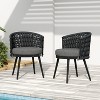 Christopher Knight Home Rouie Modern Outdoor Handwoven Rope Dining Chairs with Cushions (Set of 2) - 2 of 4