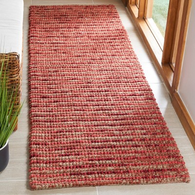 Hand-Knotted Red and Multicolor Wool Runner Rug, 2'6" x 8'