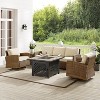 Crosley 5pc Bradenton Swivel Steel Outdoor Patio Fire Pit Furniture Set with Sunbrella - 4 of 4