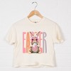 Easter Bunny Disco Ball - Women's Boxy Crop Top Graphic T-Shirt - 3 of 4