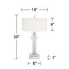 Possini Euro Design Cadence Modern Table Lamp with Square White Marble Riser 30" Tall Glass Column White Shade for Bedroom Living Room Bedside Office - 4 of 4