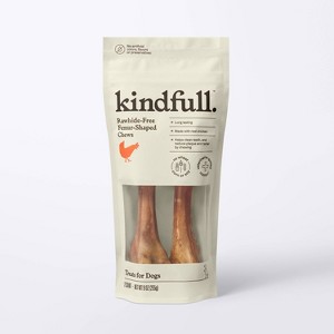 Rawhide-Free Femur-Shaped Dog Treats Chicken Flavor - 9oz - Kindfull™ - 1 of 3