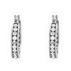 Steeltime Ladies stainless steel hoop earrings adorned with crystals. Color Options: Silver, Gold, Rose Gold - 2 of 4