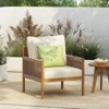 FATMOON Modern Outdoor Woven Lounge Chair with Solid Wood Frame and Comfortable Polyester Cushions, Perfect for Patio, Garden, or Balcony - 2 of 4