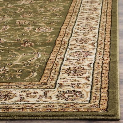 Sage and Ivory Rectangular Synthetic Area Rug