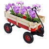 Heavy Duty Steel Wooden Side Support Cargo Wagon with All-Terrain Air Tires,Effortless Foldable Handle Cart for Towing Kids Toys - 2 of 4