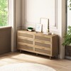 QingMoon Rattan Storage Cabinet, 6 Drawer Double Dresser, Entryway Chest of Drawers with Metal Handle for Living Room and Bedroom - 2 of 4