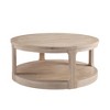 Round Coffee Table with Wheels, Cocktail Table Center Table Accent Table, Rustic Farmhouse Vintage, Brown/Oak - ModernLuxe - 4 of 4