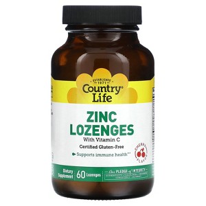 Country Life Zinc Lozenges with Vitamin C, Cherry, 60 Lozenges - 1 of 2