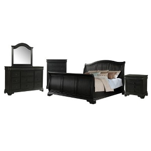 5pc King Conley Sleigh Bedroom Set Charcoal - Picket House Furnishings, Grey