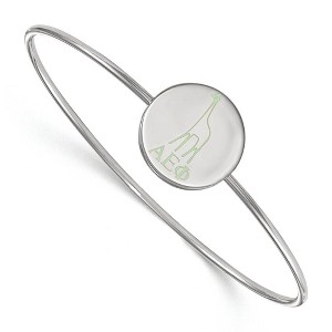 Black Bow Jewelry Sterling Silver Alpha Epsilon Phi Greek Life Bangle Bracelet 7 Inch - 1 of 3