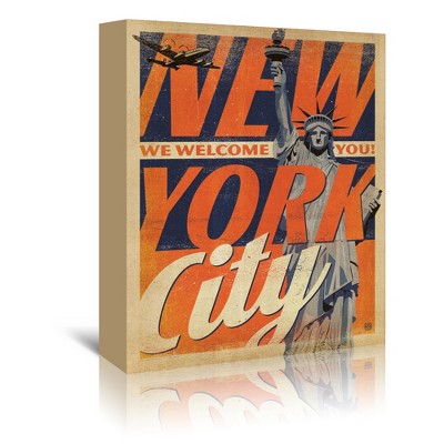 Nyc Welcome You by Anderson Design Group Wrapped Canvas - Americanflat - 5" x 7"