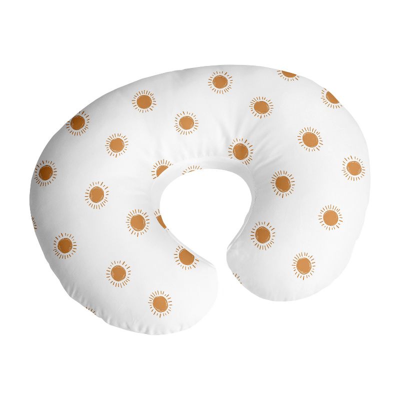 Sweet Jojo Designs Gender Neutral Unisex Support Nursing Pillow Cover (Pillow Not Included) Boho Sun Orange and White, 1 of 8