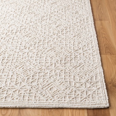 Elegant Light Beige 6' Square Hand-Tufted Wool Area Rug