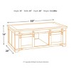 Signature Design by Ashley Budmore Rectangular Cocktail Table Brown: Mango Wood, Rustic Finish, Open Shelf, Casters - 4 of 4