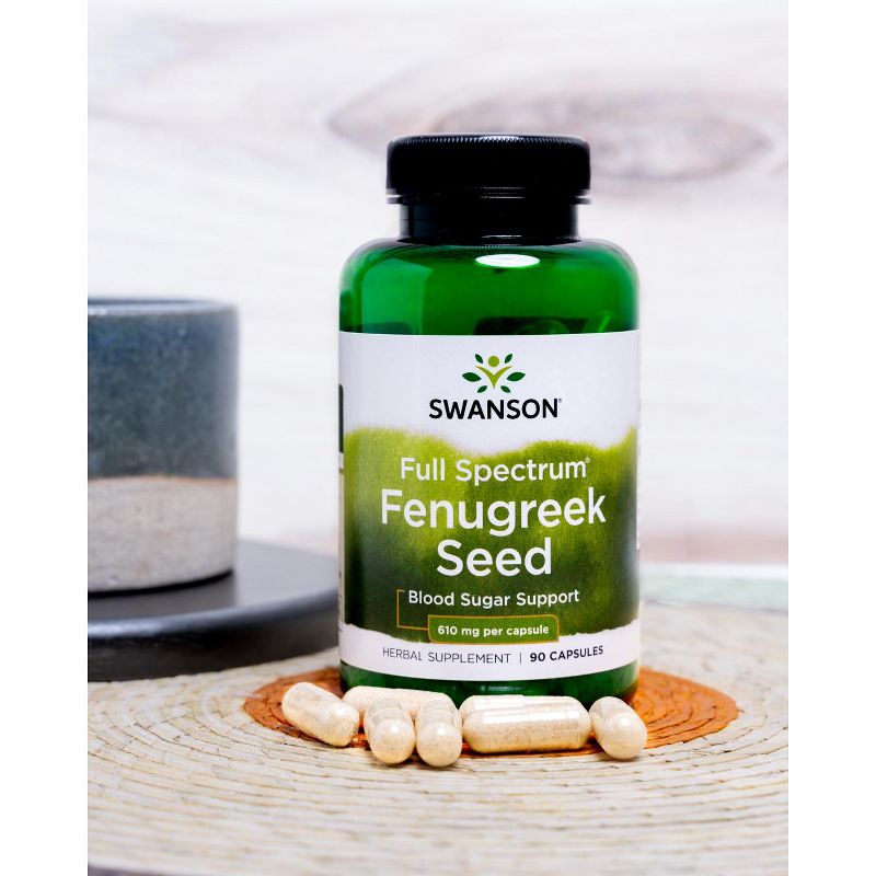 Swanson Herbal Supplements Fenugreek Seed 610 mg Capsule 90ct, 3 of 4