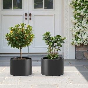 Wooakway Outdoor/Indoor/Decor/Garden Large Tall Metal Planter Pots Planter Boxes Cachepots Nursery Pots - 1 of 4
