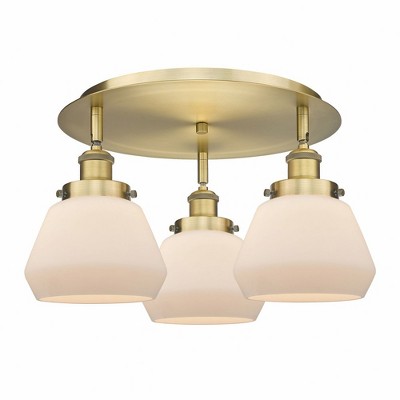 Fulton - 3 Light Flush Mount In Art Deco Style-8 Inches Tall and 18.25 Inches Wide