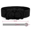 INSPIRE CHIC Women's Chiffon Flowers Press Stud Button Elastic Textured Band Waist Belt - 3 of 4