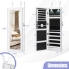 Costway Mirror Jewelry Cabinet with Full Length Clear Mirror & Internal LED Lights Hooks - 3 of 4
