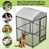 Large Outdoor Dog Kennel, Heavy Duty Dog Cage with Roof, Dog Kennel Galvanized Iron Dog House with Safety Locks,UV & Water Resistant Proof Cover - 3 of 4