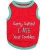 Parisian Pet 'Sorry Santa, I Ate Your Cookies' Christmas Shirt for Pets - Festive Dog & Cat Outfit, Red - 4 of 4