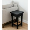 HomeRoots 20" Black And Natural Solid Wood And Cane Square End Table With Shelf - 2 of 4