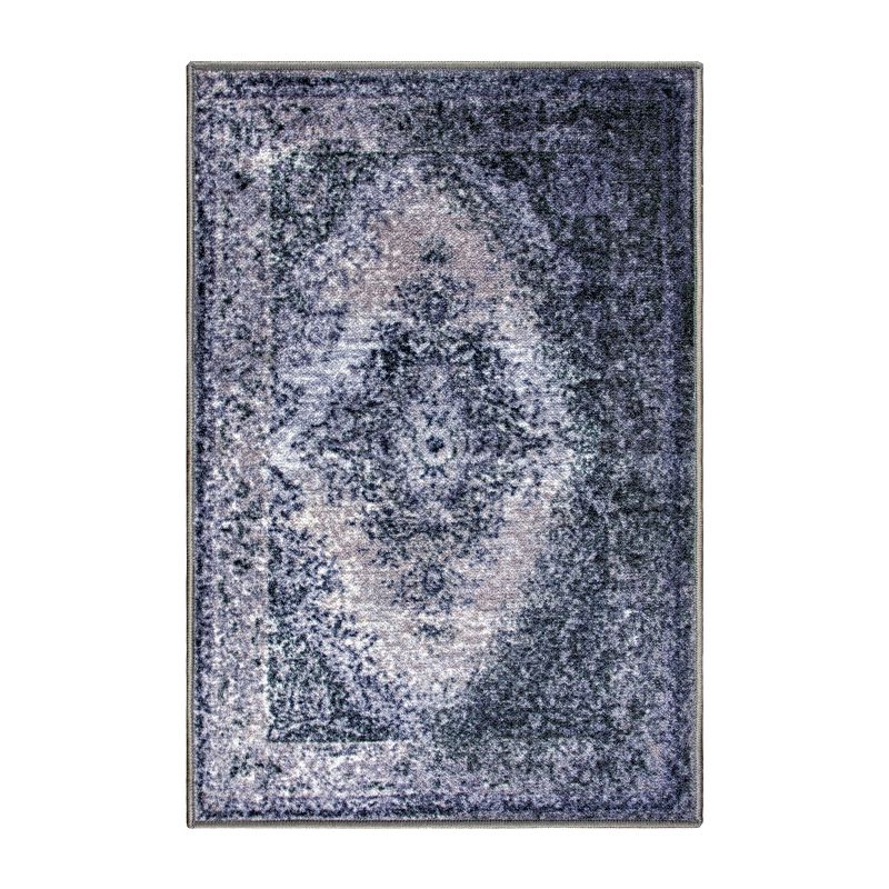Ornamental Decorative Ornate Medallion Modern Transitional Eclectic High-Traffic Ultra-Soft Nylon Indoor Washable Area Rug by Blue Nile Mills, 1 of 5