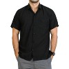 LA LEELA Men Short Sleeve Button Down Shirts Solid Shirt Summer Beach Tops with Pocket Spread Collar Casual Vacation Shirts for Men - 2 of 4