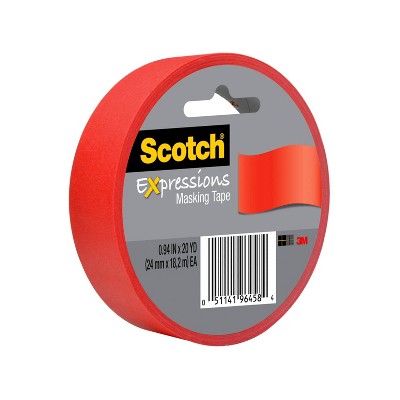 Scotch Expressions .94" x 20yd Masking Tape - Red