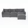 GDFStudio Morwen 109.45'' Modern Chenille Upholstered Oversized Deep Seat Modular Sectional Sofa with 3 Cushions - 3 of 4