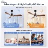 48 Inch Smart Ceiling Fans with Lights and Remote APP Control Reversible DC Light Fan Indoor and Outdoor Ceiling Fan - 3 of 4