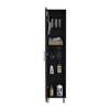 Munora 70" Tall Storage Cabinet - Broom Closet with 4 Shelves & Broom Hangers - Slim Black Organizer for Garage/Laundry Room - 4 of 4