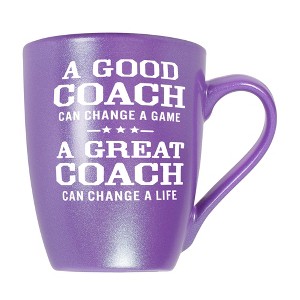 Elanze Designs Inspirational Appreciation Coffee Cup Mug 10 Ounce Ceramic With Shimmery Metallic Finish Good Coach Great Coach Passion Purple - 1 of 4
